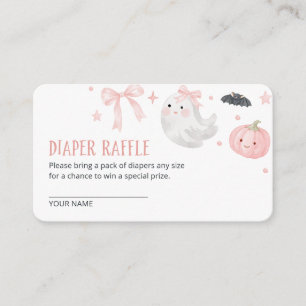 Our Little Boo Girl Baby Shower Diaper Raffle Enclosure Card