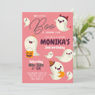 Our little Boo Girl Halloween Birthday Invitation