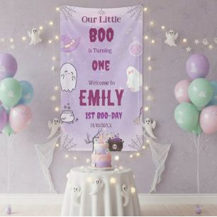 Our Little Boo Halloween 1st Birthday Banner