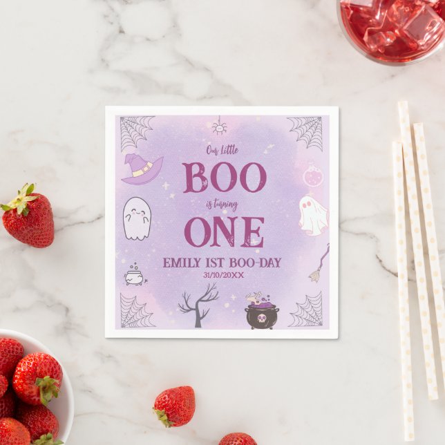  Our Little Boo Halloween 1st Birthday Napkin (Insitu)
