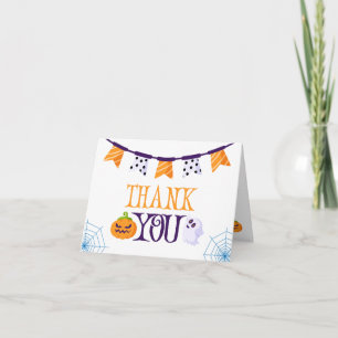 Our Little Boo Halloween 1st Birthday Thank You Card