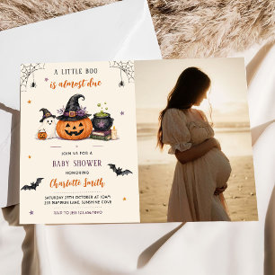 Our Little Boo Halloween Baby Shower Photo Invitation