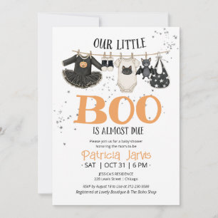 Our Little Boo Is Almost Due Baby Shower Invitation