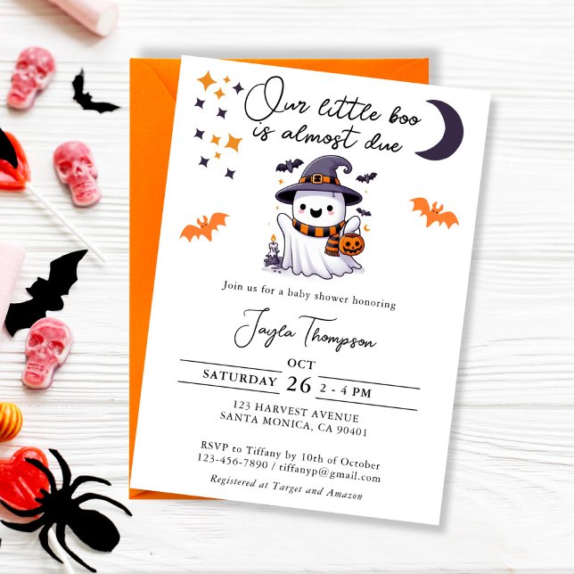 Our Little Boo Is Almost Due Baby Shower Invitation (A little boo is almost due invitation)