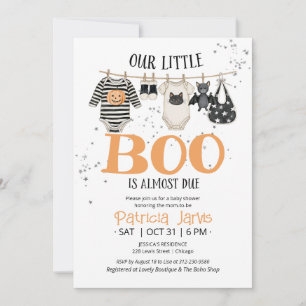 Our Little Boo Is Almost Due Baby Shower Invitation