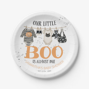 Our Little Boo Is Almost Due Baby Shower Paper Plate