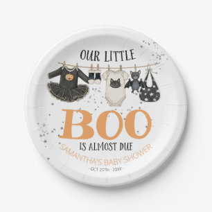 Our Little Boo Is Almost Due Baby Shower Paper Plate