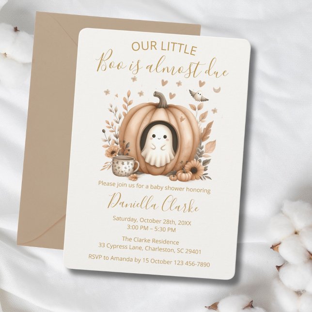 Our Little Boo is Almost Due Boho Baby Shower Invitation (Little Boo Is Almost Due Baby Shower Invitation)