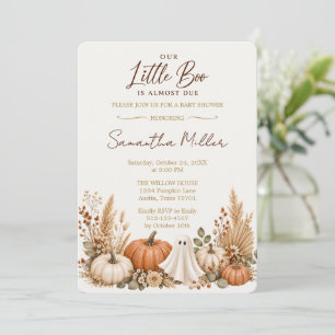 Our Little Boo is Almost Due Boho Fall Baby Shower Invitation
