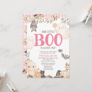 Our Little Boo Is Almost Due Girl Baby Shower Invitation