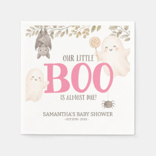 Our Little Boo Is Almost Due Girl Baby Shower Napkin