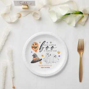 Our Little Boo is Due Halloween Baby Shower Paper Plate