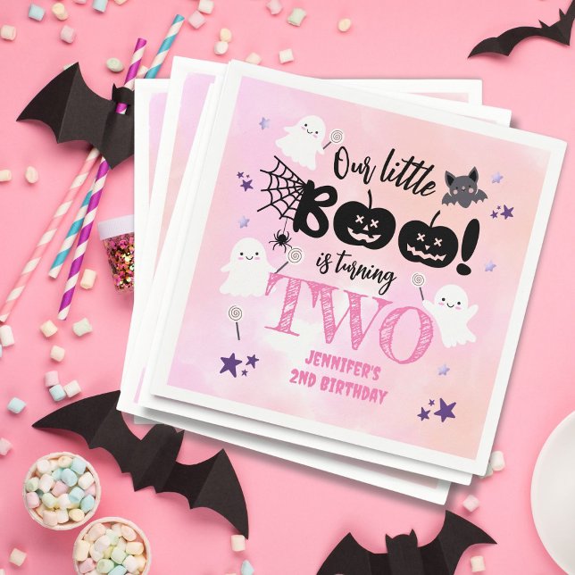 Our Little Boo Is Turning TWO! Halloween Birthday Napkin (Creator Uploaded)