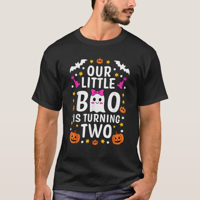Our Little Boo Is Turning Two Yr 2nd Birthday Girl T-Shirt (Front)