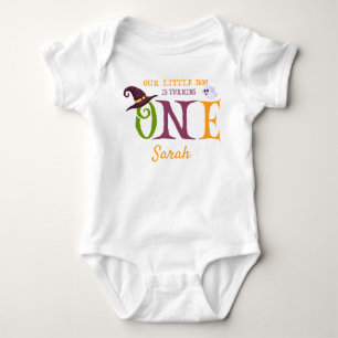 Our Little Boo Turning One, Halloween 1st Birthday Baby Bodysuit
