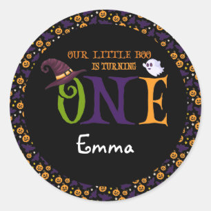 Our Little Boo Turning One, Halloween 1St Birthday Classic Round Sticker