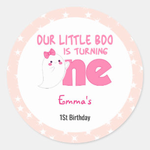 Our Little Boo Turning One, Halloween 1St Birthday Classic Round Sticker