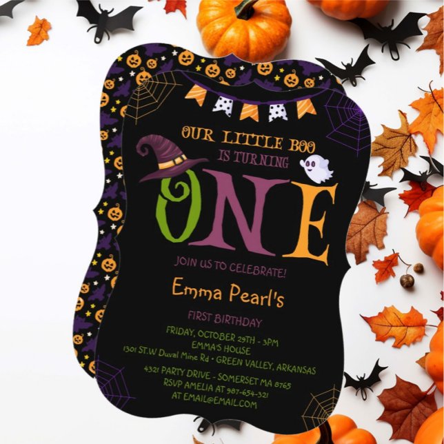 Our Little Boo Turning One, Halloween 1st Birthday Invitation (Creator Uploaded)