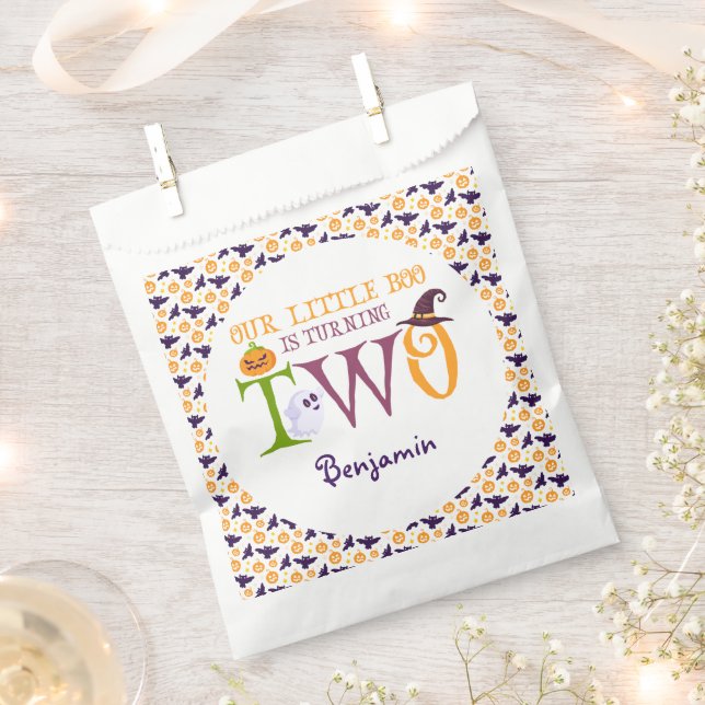 Our Little Boo Turning Two Halloween 2nd Birthday Favour Bags (Clipped)