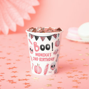 Our Little Boo Two Pink Girl Halloween Birthday Paper Cups