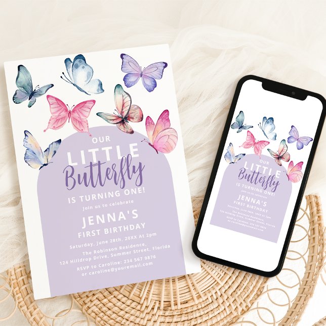 Our Little Butterfly Birthday Party Invitation (Creator Uploaded)