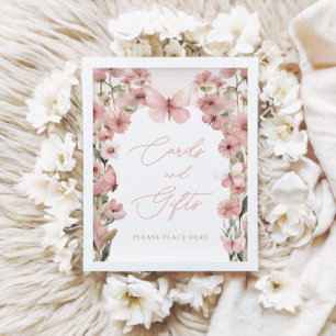 Our Little Butterfly Pink Girls Cards and Gifts Poster