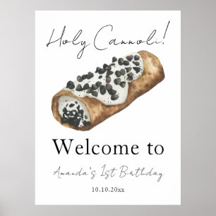 Our Little Cannoli 1st Birthday Party Poster
