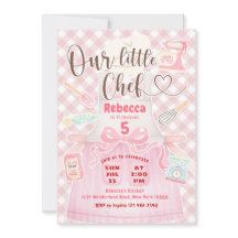 Our Little Chef Girl Pink Gingham Baking Birthday