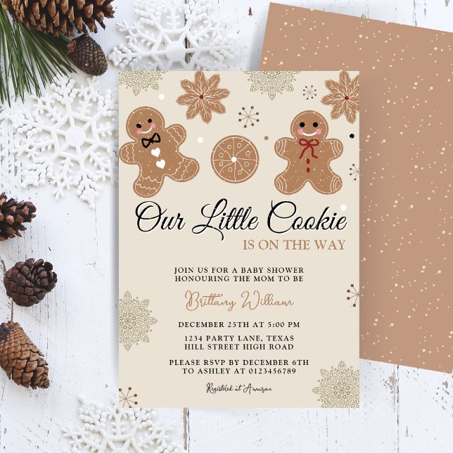Our Little Cookie Christmas Baby Shower Invitation (Creator Uploaded)