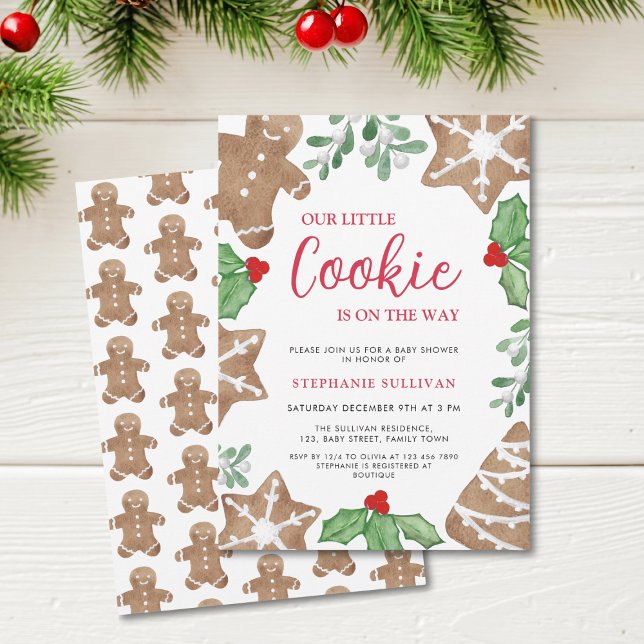Our Little Cookie Christmas Baby Shower Invitation (Creator Uploaded)