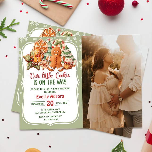 Our Little Cookie Is On The Way Baby Shower Photo Invitation (Creator Uploaded)
