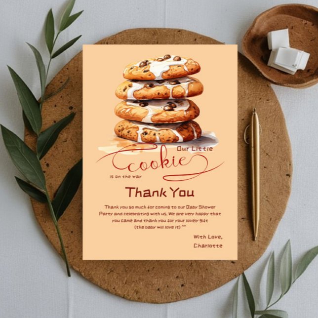 Our Little Cookie Is On The Way Baby Shower Thank You Card (Creator Uploaded)