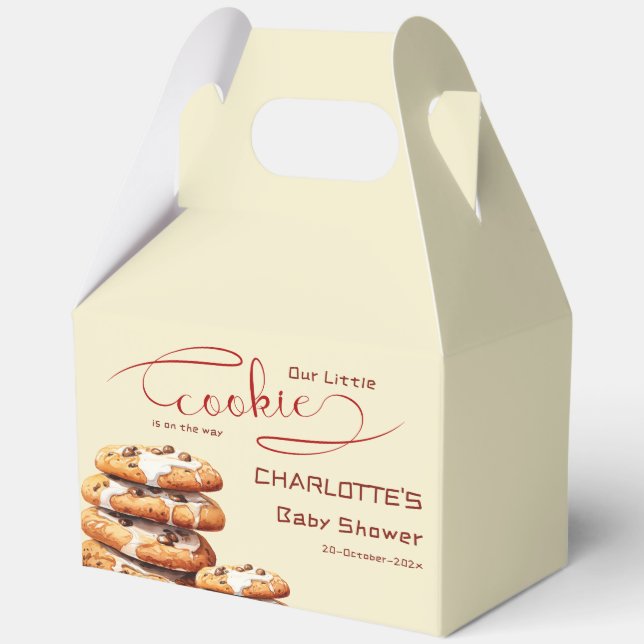 Our Little Cookie Is On The Way Cute Baby Shower Favour Box (Front)