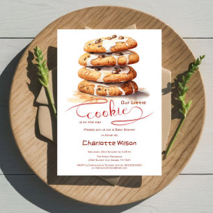 Our Little Cookie Is On The Way Cute Baby Shower Invitation