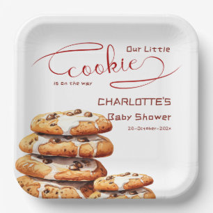 Our Little Cookie Is On The Way Cute Baby Shower Paper Plate