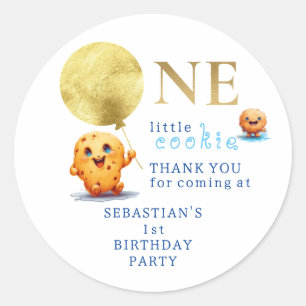 Our Little Cookie Is Turning ONE Cute 1st Birthday Classic Round Sticker