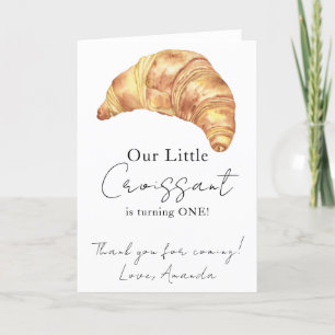 Our Little Croissant 1st Birthday Thank you Card