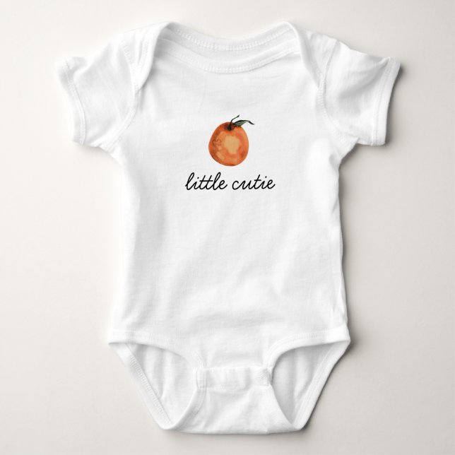 Our Little Cutie Citrus Clementine Baby Bib Baby Bodysuit (Front)