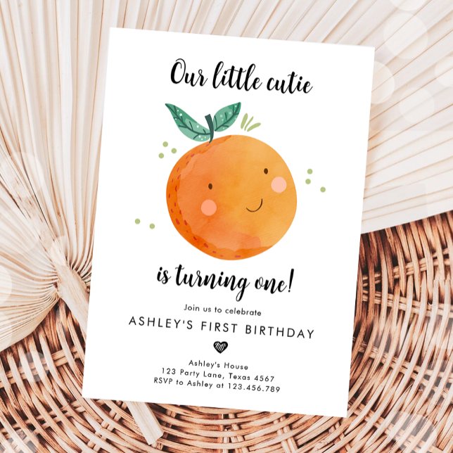 Our Little Cutie Clementine Orange First Birthday Invitation (Creator Uploaded)