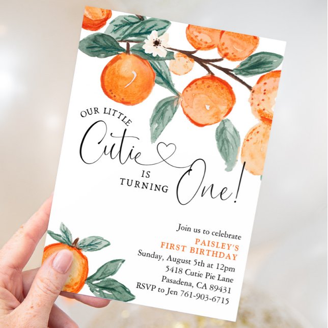 Our Little Cutie First Birthday  Invitation (Creator Uploaded)