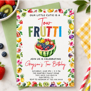 Our little cutie fruitt 2nd Birthday Party Invitation