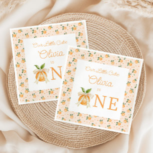 Our Little Cutie Is One First Birthday Napkin