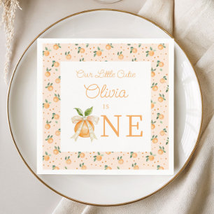 Our Little Cutie Is One First Birthday Napkin