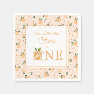 Our Little Cutie Is One First Birthday Napkin