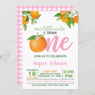 Our Little Cutie is Turning One Invitation - PP