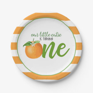 Our Little Cutie is Turning One Plate - Or Stripes