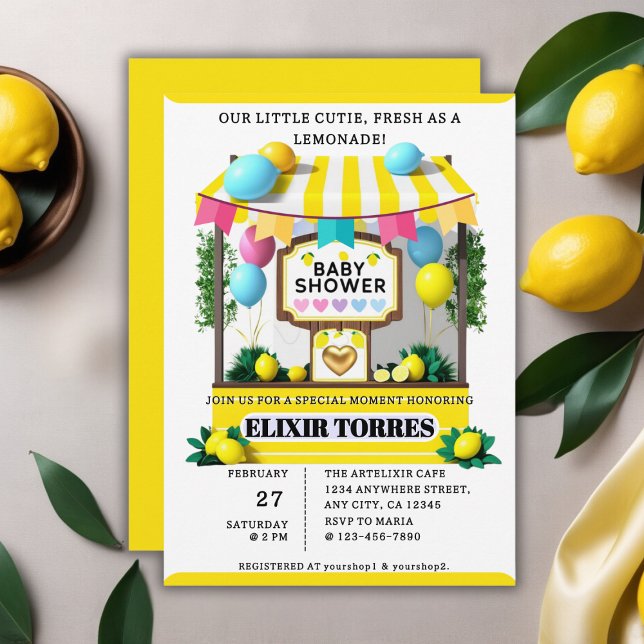 Our Little Cutie Lemonade Stand Baby Shower Invitation (Creator Uploaded)