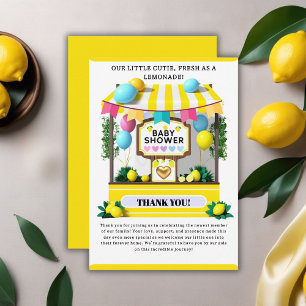 Our Little Cutie Lemonade Stand Baby Shower Thank You Card