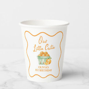 Our Little cutie orange birthday Paper Cups