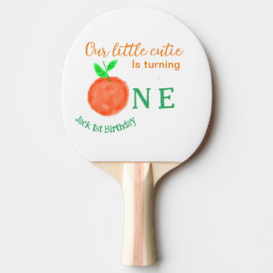 Our little cutie orange one birthday citrus fruit  ping pong paddle